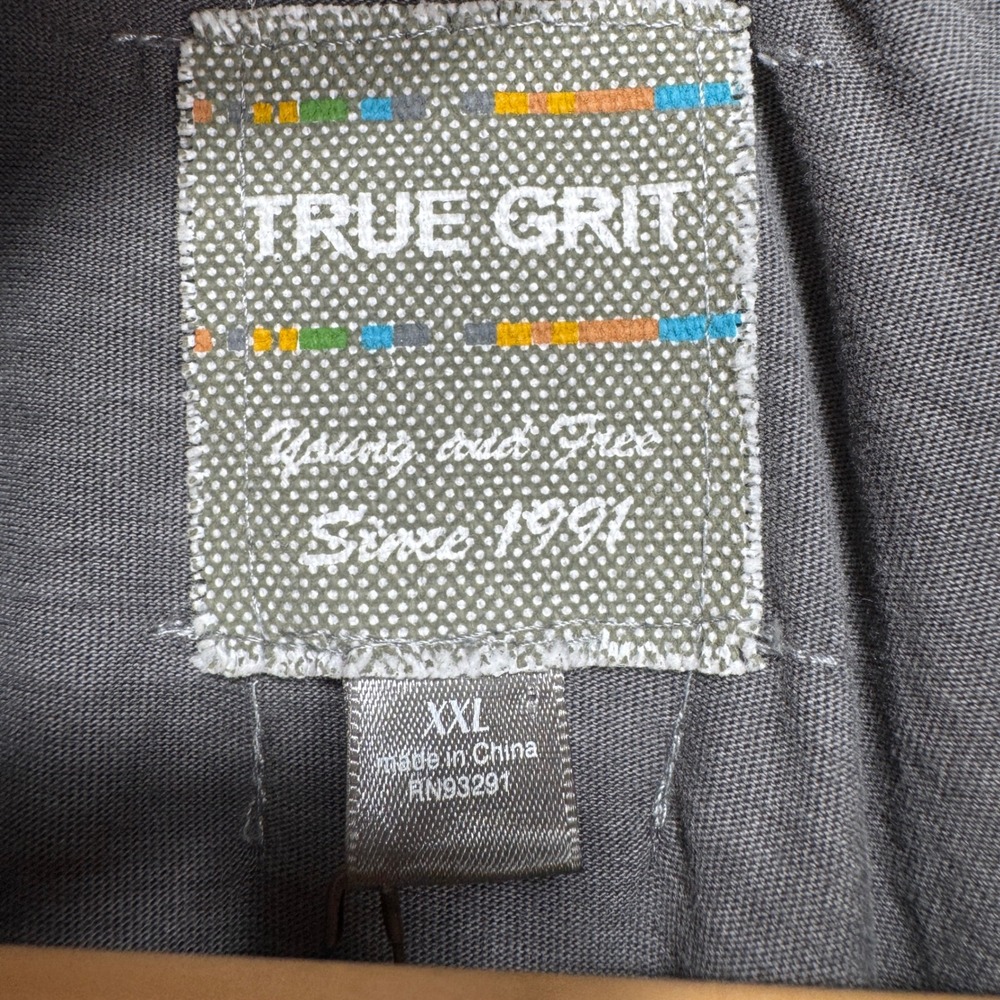 True Grit Polo Shirt Men 2XL Gray Buffalo Buttons 100% Cotton Vintage Wash NWT - Picture 4 of 11